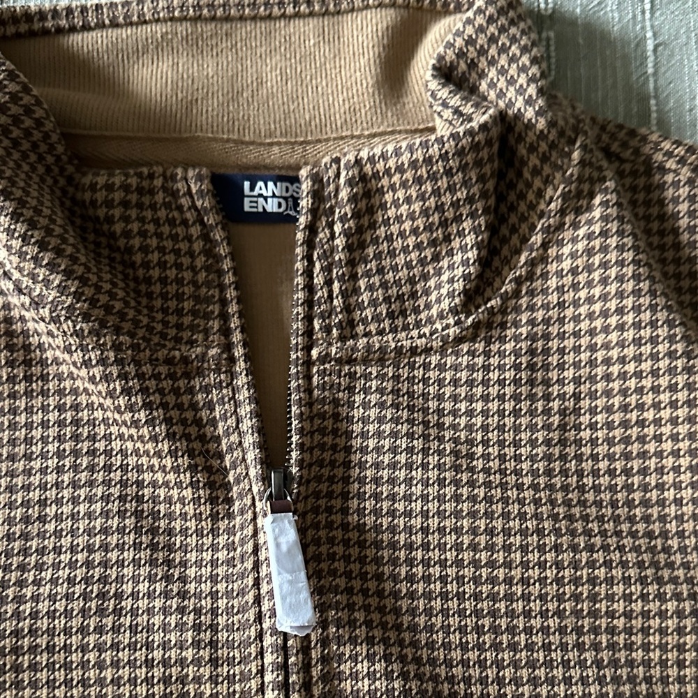 Lands' End Brown Zip Up Sweater - Picture 4 of 5